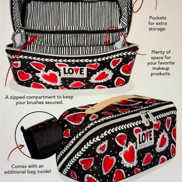 THE BRIGHTON HEARTS A FLUTTER COSMETIC BAG. - Picture 7 of 8
